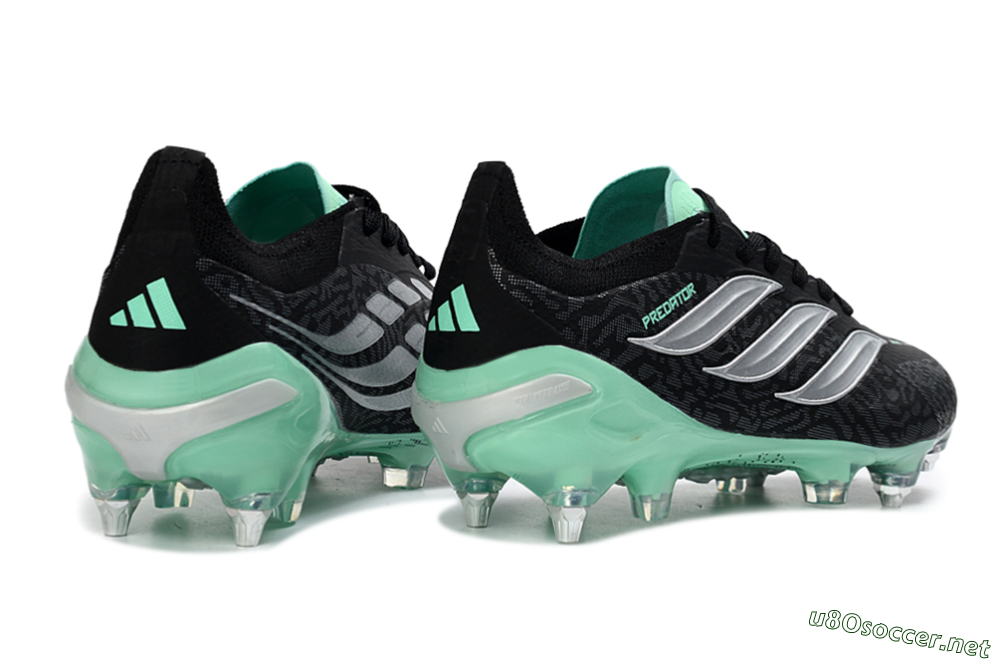 Men's Adidas Predator 26 Elite SG Football Boots - Black/Mint Green/Graphite Grey 6