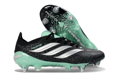Men's Adidas Predator 26 Elite SG Football Boots - Black/Mint Green/Graphite Grey