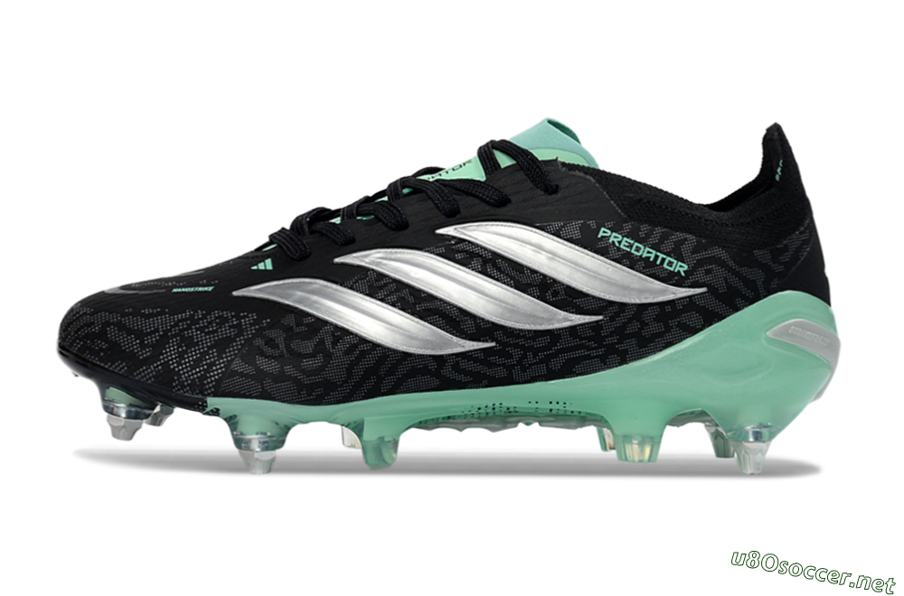 Men's Adidas Predator 26 Elite SG Football Boots - Black/Mint Green/Graphite Grey 0