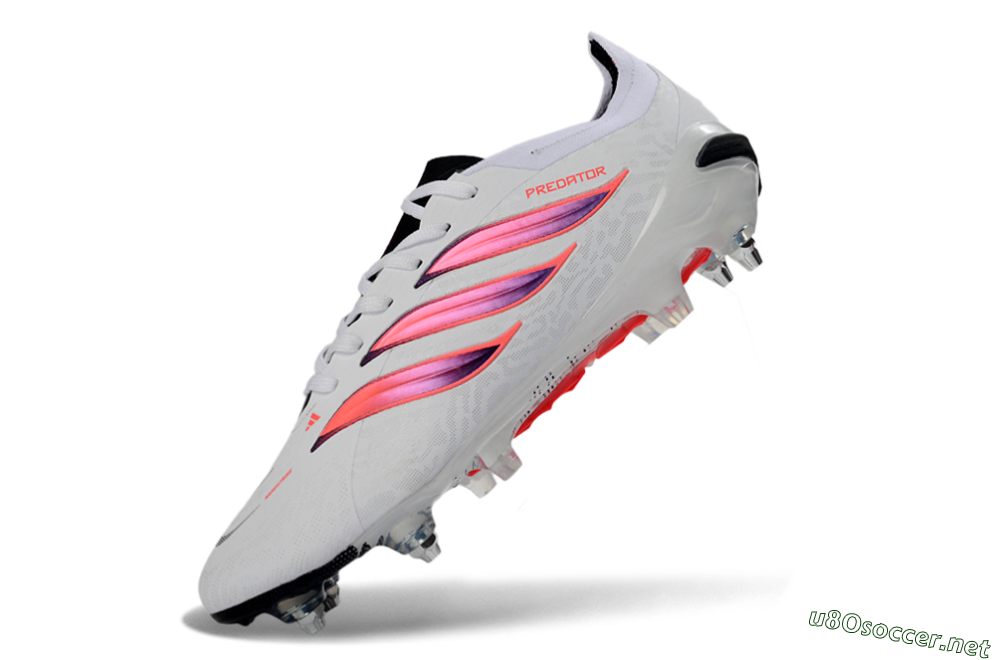Men's Adidas Predator 26 Elite SG Football Boots - White/Vibrant Pink/Black 5