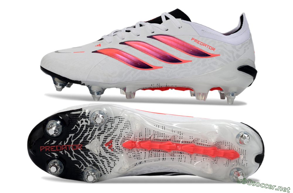 Men's Adidas Predator 26 Elite SG Football Boots - White/Vibrant Pink/Black 1