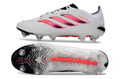 Men's Adidas Predator 26 Elite SG Football Boots - White/Vibrant Pink/Black