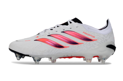 Men's Adidas Predator 26 Elite SG Football Boots - White/Vibrant Pink/Black
