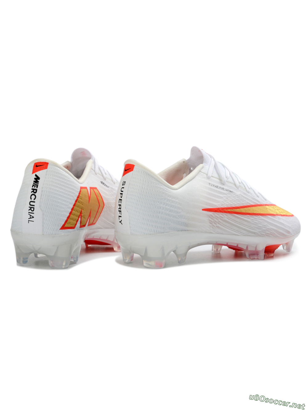 Men's Nike Air Zoom Mercurial Superfly 11 FG Football Boots - White/Bright Orange/Gold Metallic 6