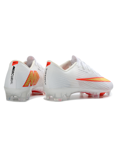 Men's Nike Air Zoom Mercurial Superfly 11 FG Football Boots - White/Bright Orange/Gold Metallic