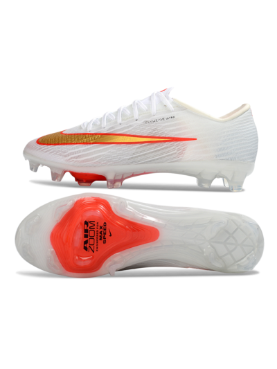 Men's Nike Air Zoom Mercurial Superfly 11 FG Football Boots - White/Bright Orange/Gold Metallic