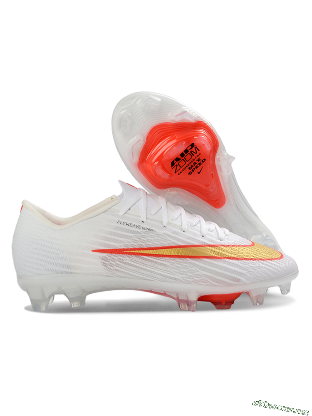 Men's Nike Air Zoom Mercurial Superfly 11 FG Football Boots - White/Bright Orange/Gold Metallic 2