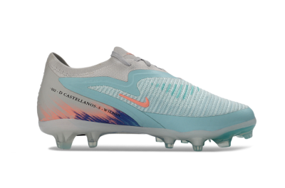 Kids Nike Phantom 6 Elite Low FG Football Boots - Aqua/Soft Coral/Sky Blue