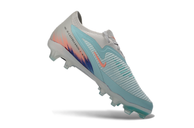 Kids Nike Phantom 6 Elite Low FG Football Boots - Aqua/Soft Coral/Sky Blue
