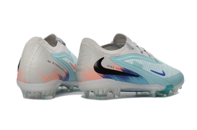 Kids Nike Phantom 6 Elite Low FG Football Boots - Aqua/Soft Coral/Sky Blue