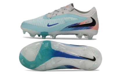 Kids Nike Phantom 6 Elite Low FG Football Boots - Aqua/Soft Coral/Sky Blue