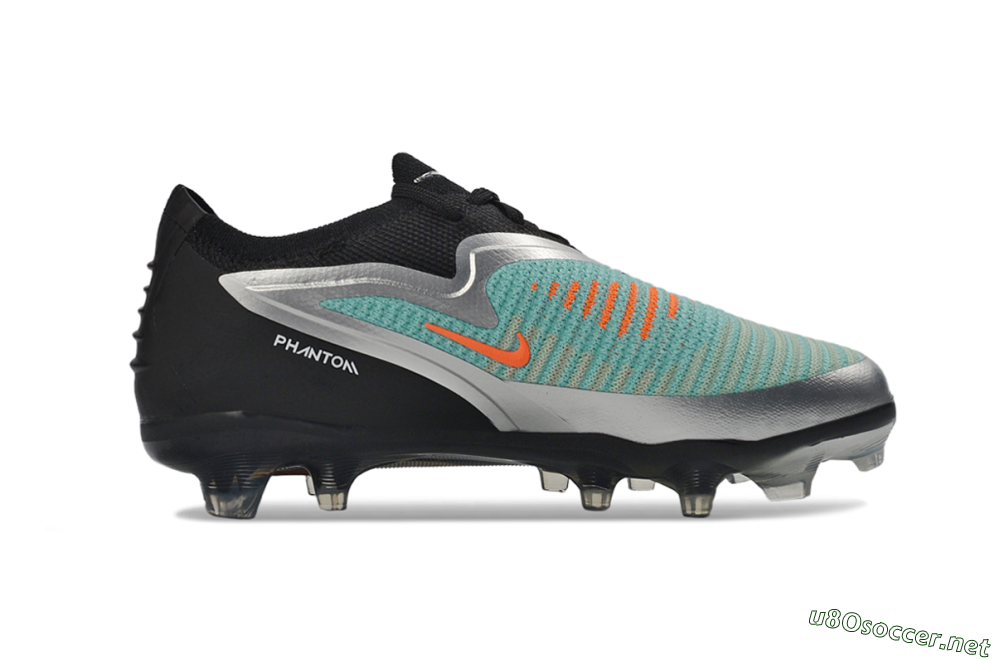 Men's Nike Phantom 6 Elite Low FG Football Boots - Aqua/Metallic Silver/Black 6