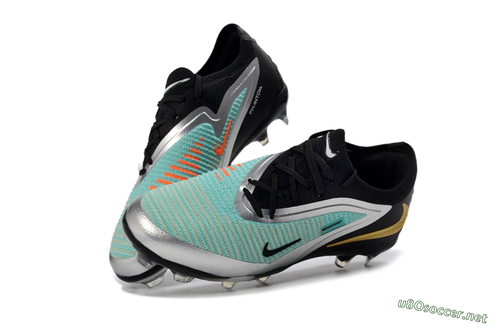 Men's Nike Phantom 6 Elite Low FG Football Boots - Aqua/Metallic Silver/Black 0