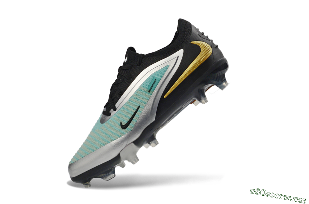 Men's Nike Phantom 6 Elite Low FG Football Boots - Aqua/Metallic Silver/Black 4