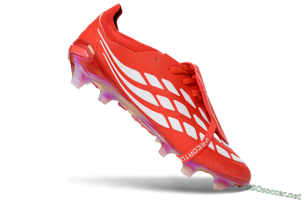 Men's Adidas Predator 26 Elite Fold-Over Tongue FG Football Boots - Red/Fiery Red/Metallic Silver 4