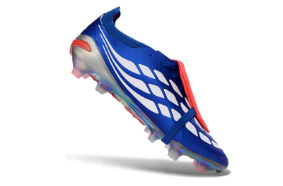 Men's Adidas Predator 26 Elite Fold-Over Tongue FG Football Boots - Blue/Fiery Red/Cool Silver
