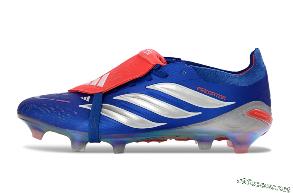 Men's Adidas Predator 26 Elite Fold-Over Tongue FG Football Boots - Blue/Fiery Red/Cool Silver 0