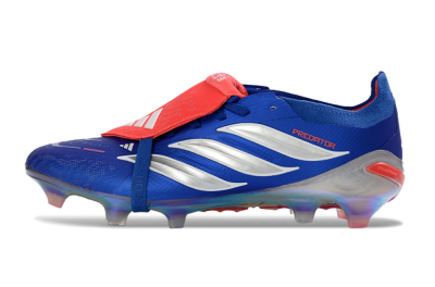 Men's Adidas Predator 26 Elite Fold-Over Tongue FG Football Boots - Blue/Fiery Red/Cool Silver