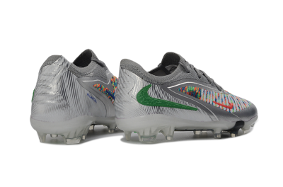 Kids Nike Phantom 6 Elite Low FG Football Boots - Silver/Electric Green/Colorful Pattern