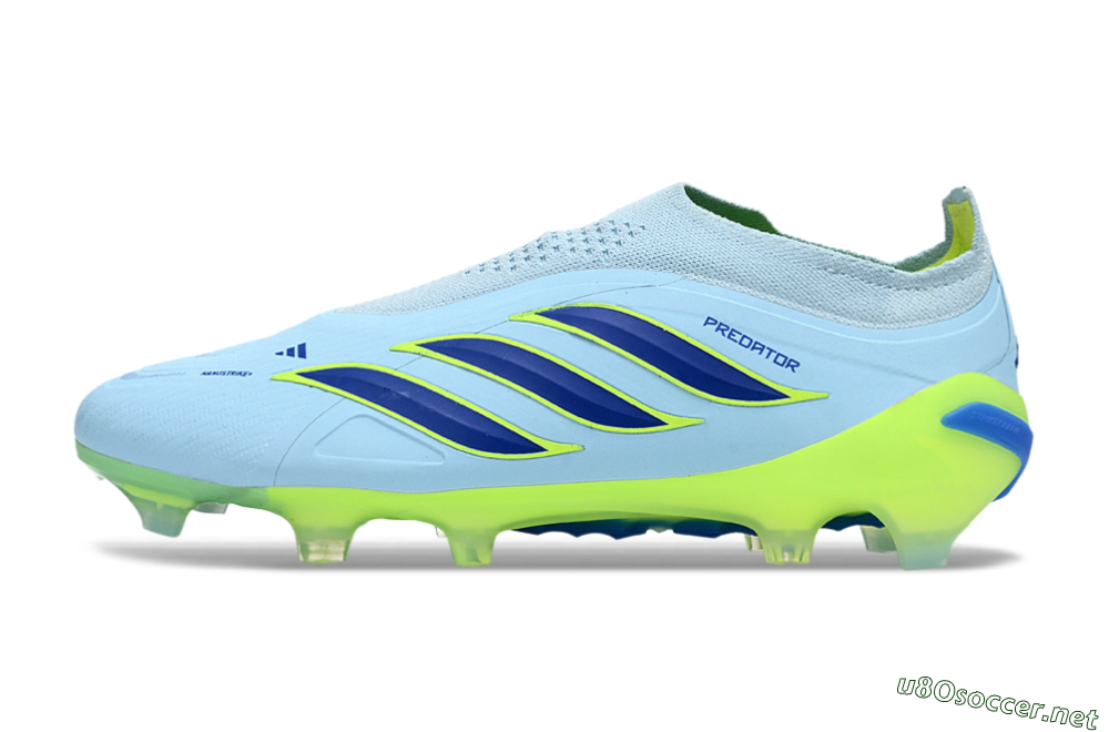 Men's Adidas Predator 26 Elite Laceless FG Football Boots - Blue/Neon Green/Deep Blue 0