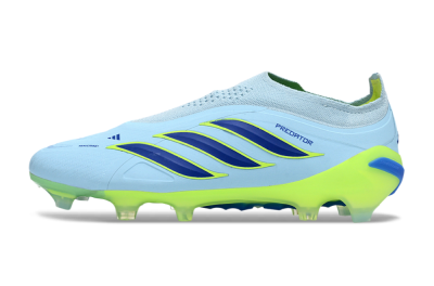 Men's Adidas Predator 26 Elite Laceless FG Football Boots - Blue/Neon Green/Deep Blue