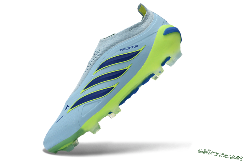 Men's Adidas Predator 26 Elite Laceless FG Football Boots - Blue/Neon Green/Deep Blue 5