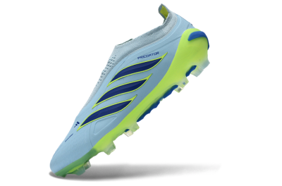 Men's Adidas Predator 26 Elite Laceless FG Football Boots - Blue/Neon Green/Deep Blue