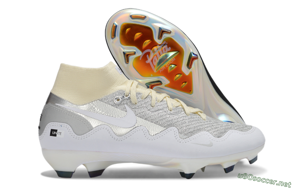 Men's Nike Air Zoom Mercurial Superfly 10 Elite FG Football Boots - White/Metallic Silver/Champagne 2