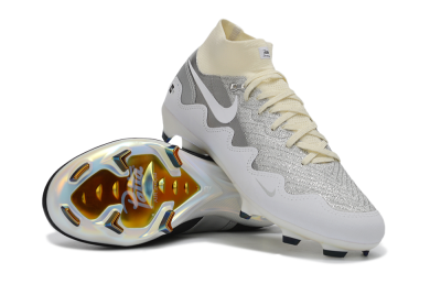Men's Nike Air Zoom Mercurial Superfly 10 Elite FG Football Boots - White/Metallic Silver/Champagne