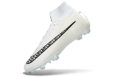 Men's Nike Air Zoom Mercurial Superfly 10 Elite FG Football Boots - White/Black/Light Blue
