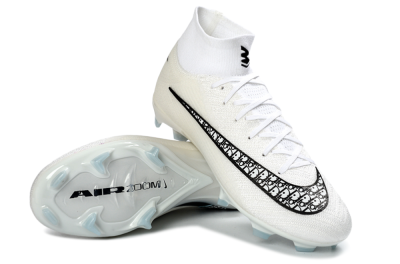 Men's Nike Air Zoom Mercurial Superfly 10 Elite FG Football Boots - White/Black/Light Blue