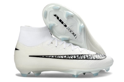 Men's Nike Air Zoom Mercurial Superfly 10 Elite FG Football Boots - White/Black/Light Blue