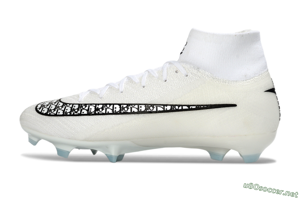 Men's Nike Air Zoom Mercurial Superfly 10 Elite FG Football Boots - White/Black/Light Blue 0