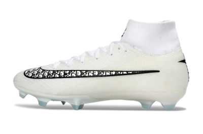 Men's Nike Air Zoom Mercurial Superfly 10 Elite FG Football Boots - White/Black/Light Blue