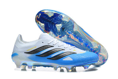 Men's Adidas Predator 26 Elite FG Football Boots - Blue/Sky Blue/Steel Grey