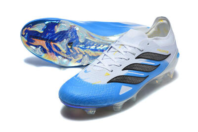 Men's Adidas Predator 26 Elite FG Football Boots - Blue/Sky Blue/Steel Grey