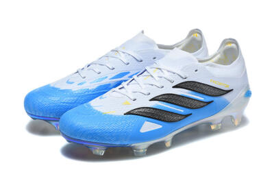 Men's Adidas Predator 26 Elite FG Football Boots - Blue/Sky Blue/Steel Grey