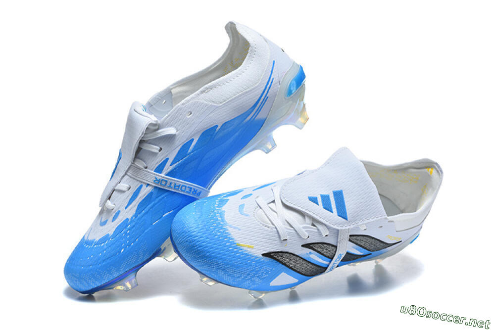 Men's Adidas Predator 26 Elite Fold-Over Tongue FG Football Boots - Blue/Electric Blue/Soft Gray 6
