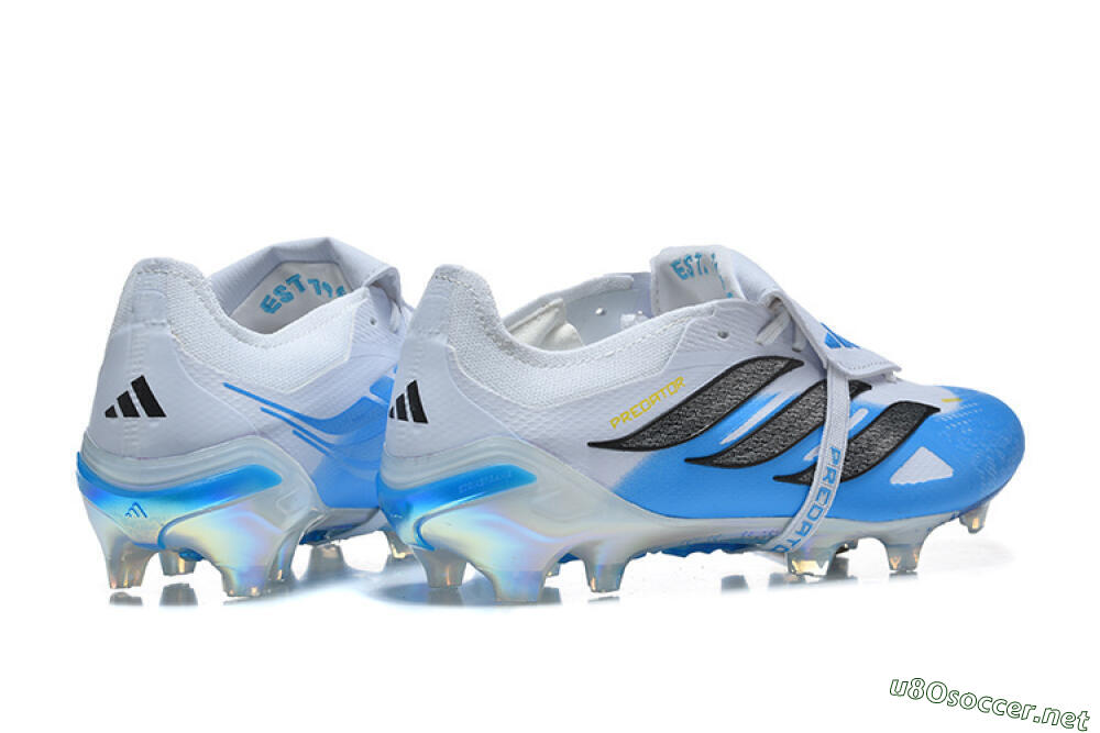 Men's Adidas Predator 26 Elite Fold-Over Tongue FG Football Boots - Blue/Electric Blue/Soft Gray 9