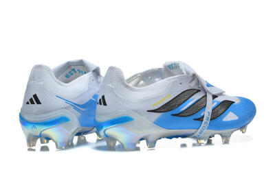 Men's Adidas Predator 26 Elite Fold-Over Tongue FG Football Boots - Blue/Electric Blue/Soft Gray