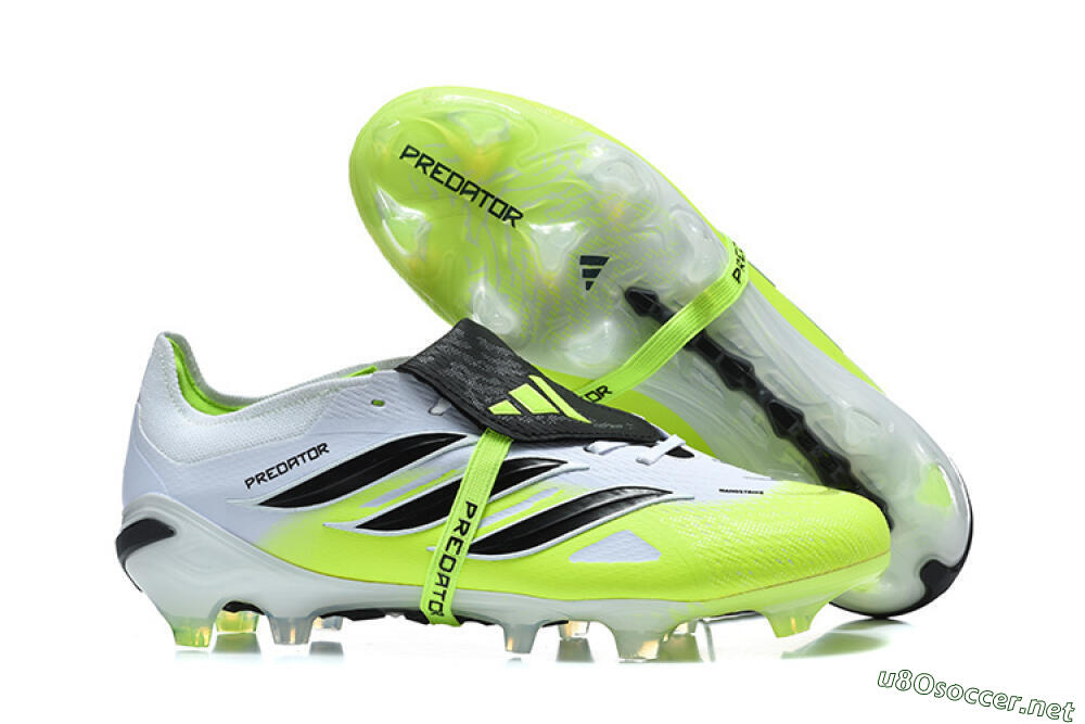 Men's Adidas Predator 26 Elite Fold-Over Tongue FG Football Boots - Yellow/Electric Green/Black 2