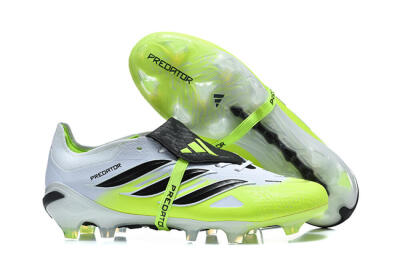 Men's Adidas Predator 26 Elite Fold-Over Tongue FG Football Boots - Yellow/Electric Green/Black