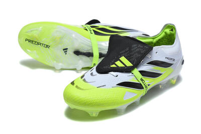 Men's Adidas Predator 26 Elite Fold-Over Tongue FG Football Boots - Yellow/Electric Green/Black