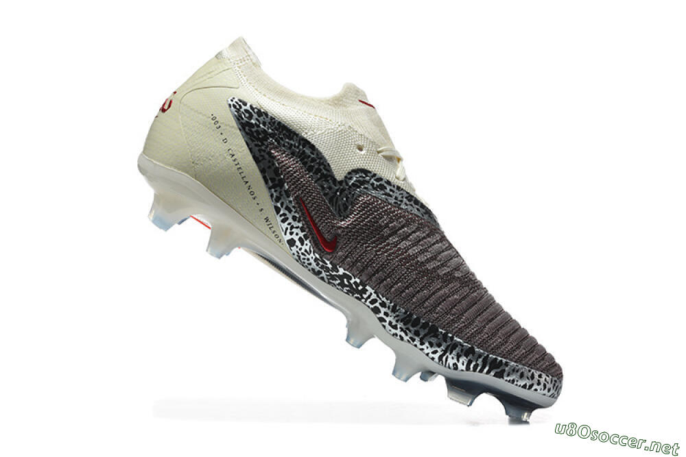 Men's Nike Phantom 6 Elite Low FG Football Boots - Brown/Crimson Red/White 7