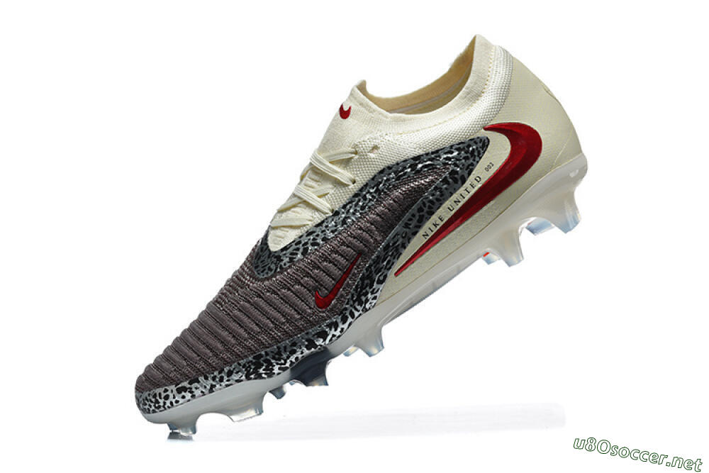 Men's Nike Phantom 6 Elite Low FG Football Boots - Brown/Crimson Red/White 8