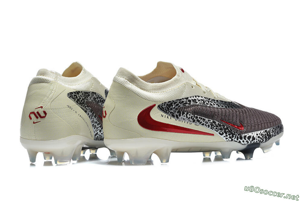 Men's Nike Phantom 6 Elite Low FG Football Boots - Brown/Crimson Red/White 9