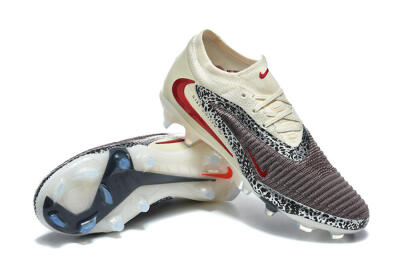 Men's Nike Phantom 6 Elite Low FG Football Boots - Brown/Crimson Red/White