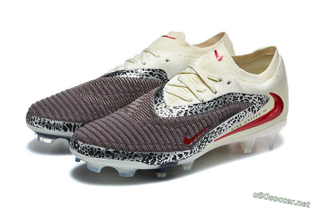 Men's Nike Phantom 6 Elite Low FG Football Boots - Brown/Crimson Red/White 5