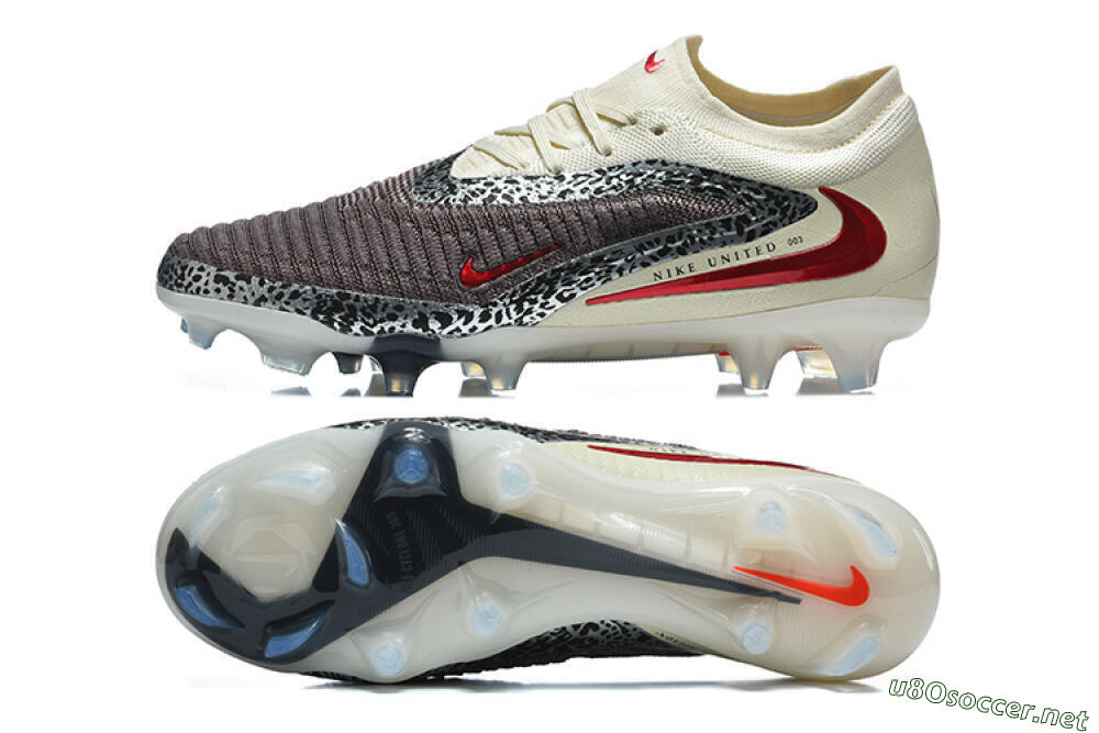 Men's Nike Phantom 6 Elite Low FG Football Boots - Brown/Crimson Red/White 1