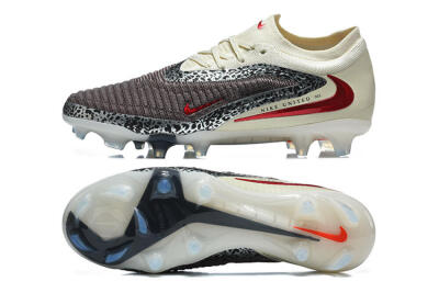 Men's Nike Phantom 6 Elite Low FG Football Boots - Brown/Crimson Red/White